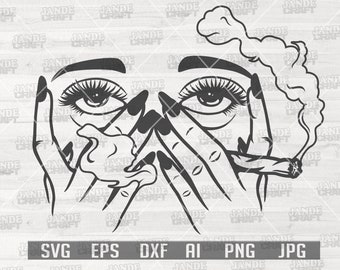 Download Woman Smoking Svg Etsy