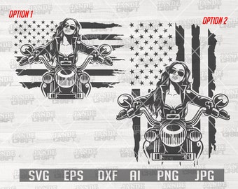 Shopper Harley Davidson Bike minimalist One Line Drawing Girl with short long curly hair Bikergirl Girl with Motorcycle instand download