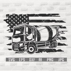 US Cement Mixer Truck svg | Cement Mixer svg | Concrete Truck svg | Cement Truck svg | US Contractor svg | US Home Builders svg | Repair svg