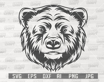 Bear Head svg | Bear Shirt svg | Outdoor Hunting svg | Hunting Shirt svg | Bear svg | Bear Cutfiles | Bear Clipart | Animal Head svg | Bear