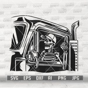 Truck svg | Truck Driver Clipart | Trucker Dad Shirt png | Skilled Work dxf | Skeleton Middle Finger Cutfile | Semi Truck | Fvck You Hand