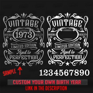 61st Birthday Shirt For Men - 'Vintage 1964 Aged To Perfection' Graphic Tee - Custom Year & Color