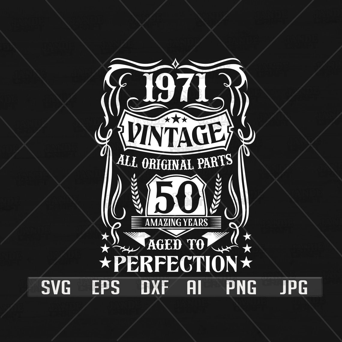 50th Birthday Svg Aged to Perfection Svg Vintage Svg | Etsy