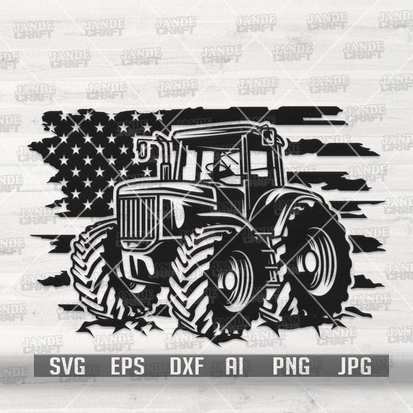 US Tractor svg | Farmer Dad Owner Clipart | Farming Stencil | Land Cultivator Cut File | Farm Life T-shirt Design png | Farmer Gift Idea dxf