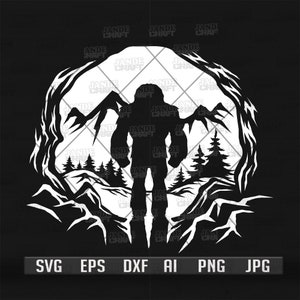 Pé Grande svg | Esconde-esconde Cutfile | Clipart de cena de acampamento | Esconder Estêncil Campeão | Camisa Vida Acampamento png | Dxf ao ar livre | Mito da Floresta jpeg
