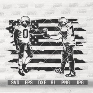 Amerikaanse voetballer Vuistbult svg | Ball Reddingsshirt png | Sportpapa Cutfile | Speldag-stencil | Quarterback dxf | Fullback Guard Clipart jpg