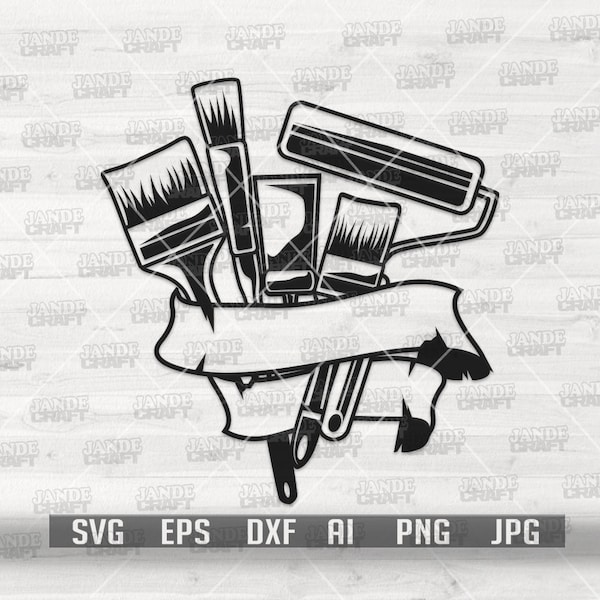 Home Painter svg | Malservice Monogramm | Malwerkzeuge Clipart | Malwerkzeug Geschenke Cutfile | Malwerkzeug svg | Farbwalze svg