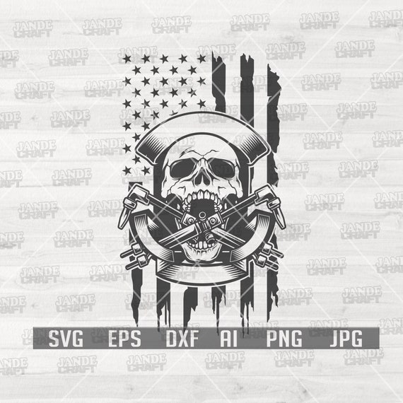 US Welder Skull svg | Us Welder Shirt svg | Welding svg | Welder png | Welder Clipart | Mechanic svg | US Flag svg | Skull svg | Welder svg