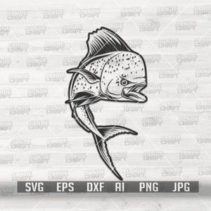 Fish svg | Mahi Fish Clipart | Salt Water Fish Cutfile | Fishing Day Shirt png | Angler Dad | Sea Angling | Fish On | Fisherman| Fishing dxf