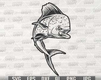 Fish svg | Mahi Fish Clipart | Salt Water Fish Cutfile | Fishing Day Shirt png | Angler Dad | Sea Angling | Fish On | Fisherman| Fishing dxf