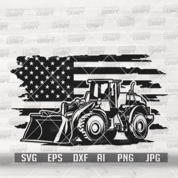 US Bulldozer svg | Construction T-shirt Design png | Contractor Dad Stencil | Heavy Equipment Skilled Driver Cut File | Machine Operator dxf