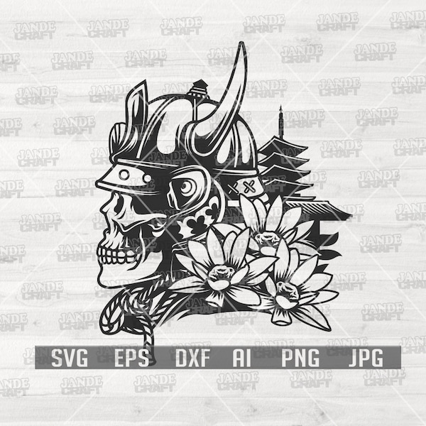 Warrior Skull svg | Warrior svg | Japanese Warrior svg | Bushido svg | Ninja svg | Samurai Warrior svg | Warrior Clipart | Warrior Cutfile