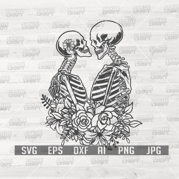 Floral Skull Lovers svg | Skull svg | Skull png | Skull Clipart | Skull Cutfile | Lovers svg | Skeleton svg | Floral Lovers svg | Skull dxf