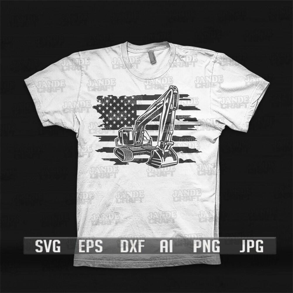 Excavator Svg | US Excavator Svg | Trucker Dad Svg | Heavy Equipment ...