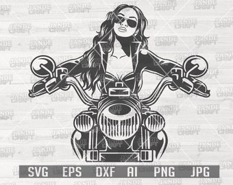 Girl Biker svg | Biker svg | Biker Clipart | Biker Cutfile | Girl Rider svg | Motorbike svg | Girl Rider Cutfile | Motorbike Cutfile | Biker