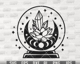 Moon Crystal Ball svg | Moon svg | Crystal Ball Clipart | Moon Cutfile | Celestial svg | Moonshine svg | Mystical svg | Crystal Ball Cutfile