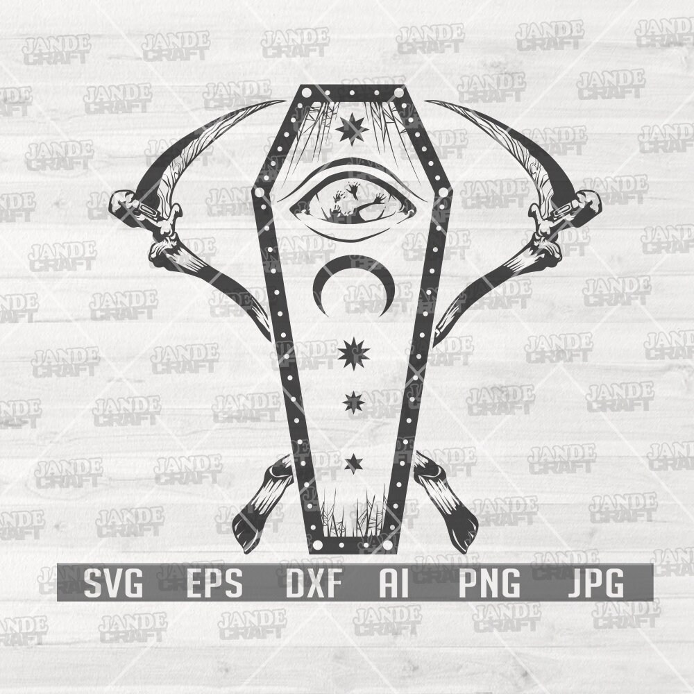 Casket Scythe svg | Casket svg | Halloween svg | Casket Clipart | Casket Cutfile | Grim Reaper Scythe svg | Halloween Clipart |Halloween png