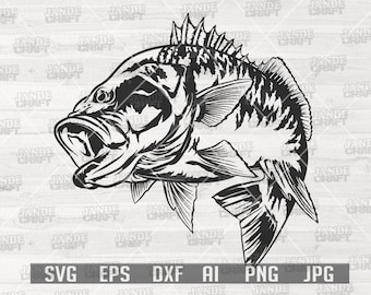 Bass Fish svg | Bassh Fish Clipart | Bass Fish Cutfile | Bass Fish png | Bass Fishing svg | Fishing svg | Lake Fishing svg | Sea Fishing svg