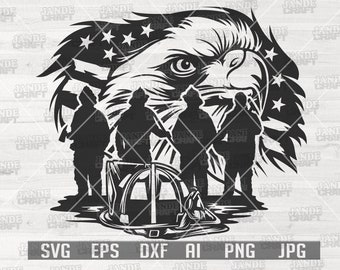 US Patriotic Fire Fighter Scene svg | Fire Fighter svg | Patriotic Fireman svg| Fire Fighter png | Fire Fighter Cutfile| FireFighter Clipart