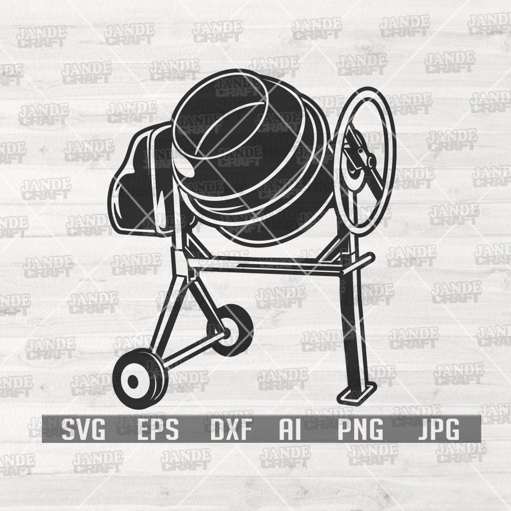 Cement Mixer Portable Svg Cement Mixer Svg Mixer Clipart Etsy