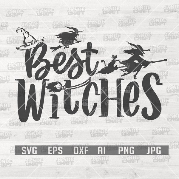 Best Witches svg | BFF svg | Best Friends svg | Halloween svg | Witch Clipart | Witch Cutfile | Halloween Cutfile | Horror svg | Spooky svg