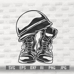 Boots svg | Military Boots Clipart | Soldier Shoes Cutfile | Veteran&#39;s Day dxf | Patriotic Shirt png | 4th of July | Combat Gear | US Army