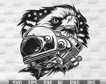Biker svg | Eagle svg | Eagle Biker svg | Biker Scene svg | Motorbiker Dad svg | Motorbike svg | Biking in Tandem Clipart | US Bike Cutfile