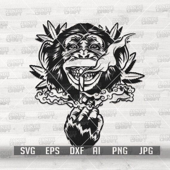 High Monkey Smoking Weed SVG Rasta Animal Clipart 420 - Etsy