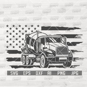 Truck svg, Mixer Truck svg, Trucker Dad Clipart, Heavy Equipment Cutfile, Machinery Operator Shirt png, US Contractor svg, Construction svg