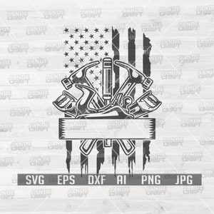 US Carpenter Tools svg | Carpenter Dad svg | Construction Monogram | US Builders Repair Shop | US Contractor Stencil |Carpenter Tool Clipart