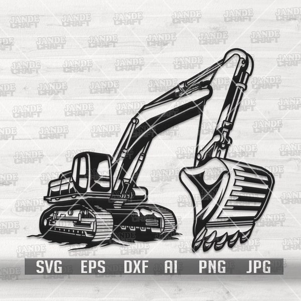 Excavator svg | Excavator Clipart | Excavator Cutfile | Excavator png | Heavy Equipment svg | Construction Monogram dxf | Excavator Stencil