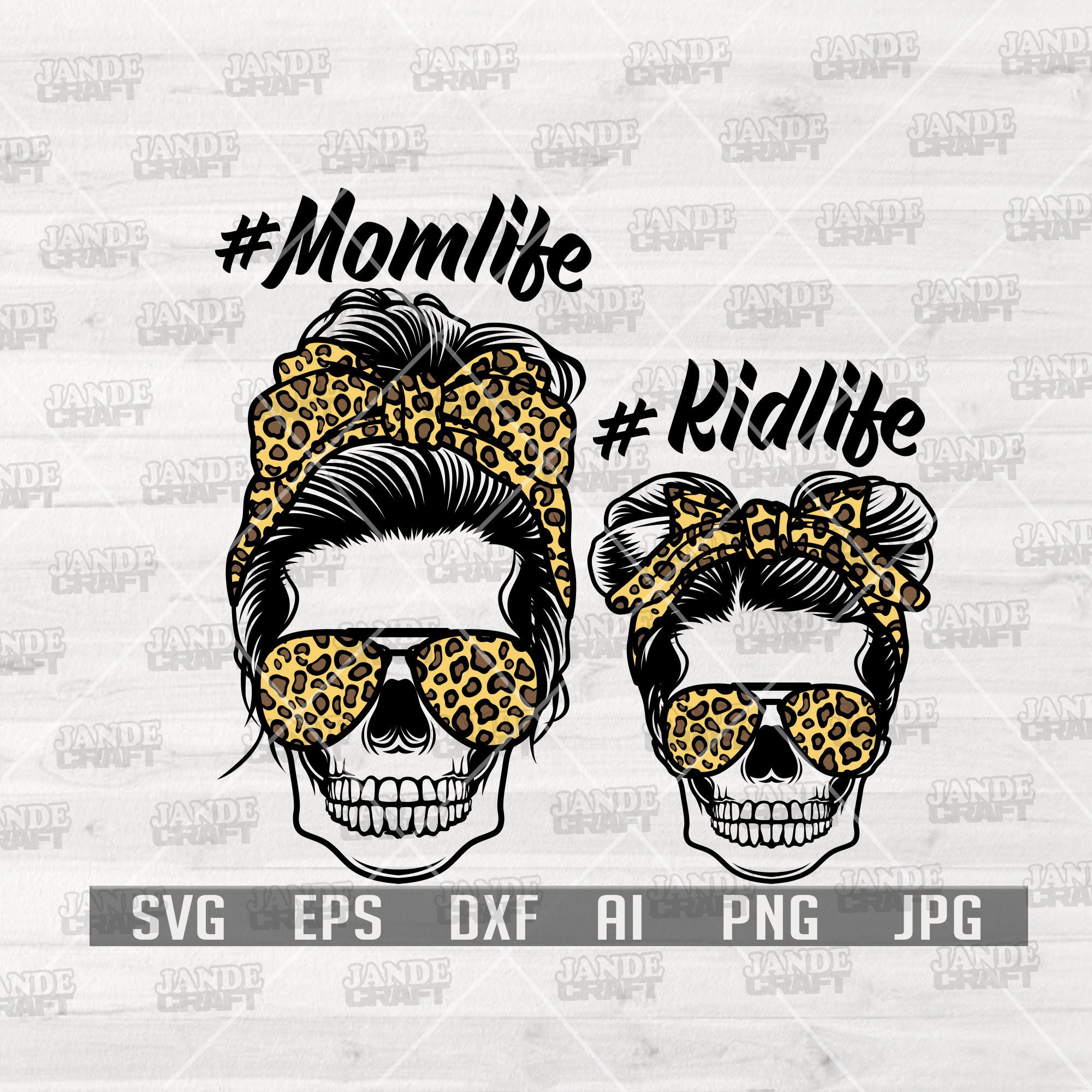 Mom Life Kid Life Svg Leopard Mom Clipart Mother and - Etsy