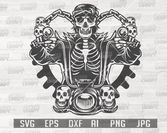 Biker Schädel Illustration svg | Biker geschnitten Datei | Motorradfahrer svg | Biker Schädel svg | Biker-Shirt | Motorradfahrer svg | Big Bike svg | Motorrad svg