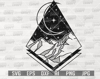 Mountain Scene Geometric svg | Adventure svg | Mountain svg | Camp Life svg | Camping svg | Outdoor svg | Geometric Clipart | Outdoor png