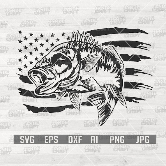 US Bass Fish svg | Bass Fish Clipart | Bass Fish Cutfile | Bass Fish png | Bass Fishing svg | US Fishing svg | Fishing Dad svg | Bass svg