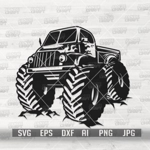 Monster Truck svg | Off Road Fahrt Clipart | Abenteuer Schlamm Auto Schablone | Big Wheel Pick Up Truck Cutfile | Trucker Dad Shirt png | Rennfahrer dxf