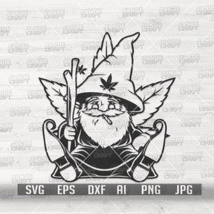 Gnome Weed svg | Rauchendes Gelenk Clipart | Cannabis Schablone | Marihuana-Schnittdatei | Rasta 420 Shirt png | Popcutlure dxf | Kush Dope High Elf