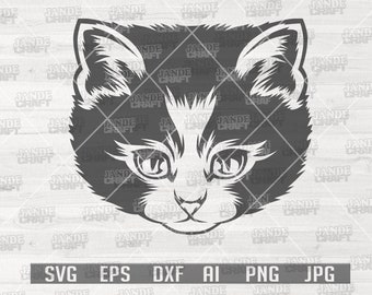 Cat Head svg | Cute Cat svg | Animal svg | Cat Clipart | Cute Animal svg | Cat Lover svg | Cat Cutting Files | Cat Cutfile | Cat Shirt svg