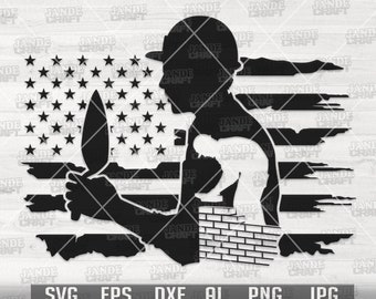 US Masonry svg | Mason Dad T-shirt Design png | Bricks Builder Gift Stencil | Cement Works Cut File | Contractor Monogram dxf| Repairman svg