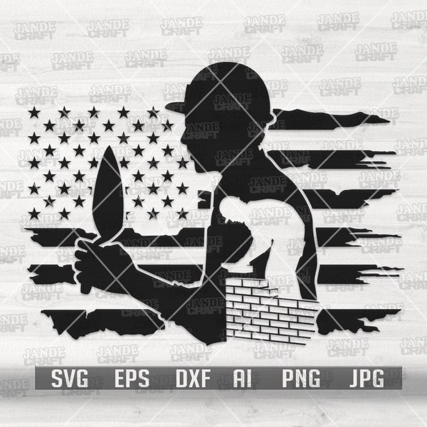 US Masonry svg | Mason Dad T-shirt Design png | Bricks Builder Gift Stencil | Cement Works Cut File | Contractor Monogram dxf| Repairman svg