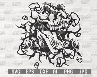 Smashing Wall Trex svg | T-rex svg | T-rex Digital Download | T-rex Cutfile | Smashing Wall svg | T-Rex Clipart | Dino Shirt svg | Dino svg