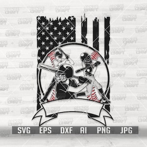 Baseball svg | Baseball Team Clipart | Home Run Stencil | Baseman Cut File | Pitcher & Catcher jpeg | Fielder dxf | US Baseball Player svg