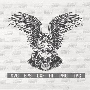 Eagle Skull svg | Eagle svg | Eagle Clipart | Eagle Cutfile | Skull svg | Halloween svg | Animal svg | Eagle Instant Download | Eagle png