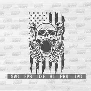 US Barber Skull Svg | US Barbershop Monogram | Hair Hustler Clipart | Barber Razor Cut Files | Hair Stylist Cut File | Barber Dad Shirt Gift