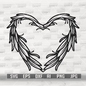 Herz Flügel svg | Paar Flügel Clipart | Angle Wings Schablone | Liebe Shirt png | Liebhaber Geschenkidee | Valentines Cutfile | Partnerpartnerschaft dxf