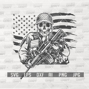 American Soldier Skull svg | US Military svg | US Veteran svg | US Army svg | Soldier svg | Skull svg | Patriotic svg | Soldier Clipart