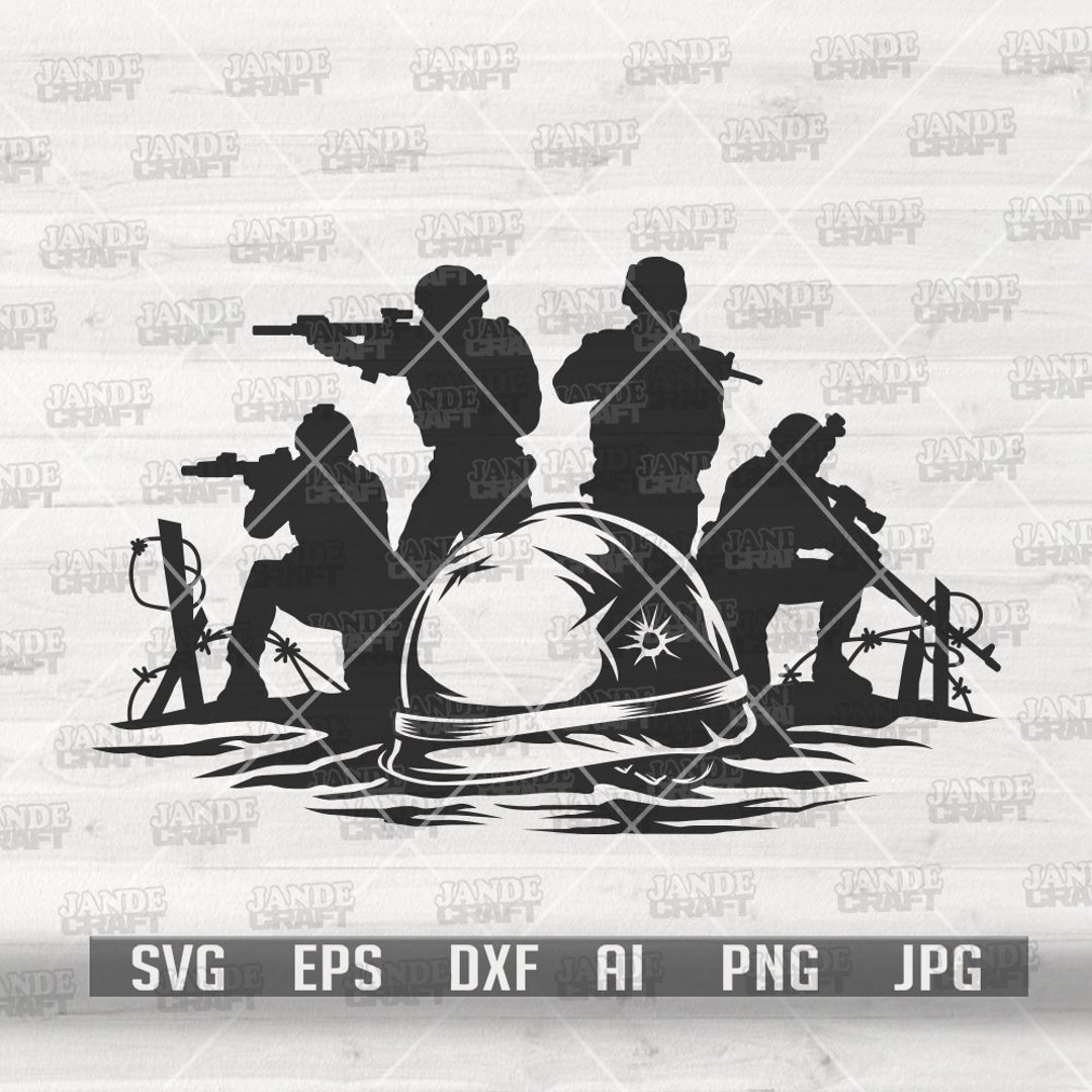 Soldier in Battle Svg | US Battle Scene Svg | US Military Svg | Veteran ...