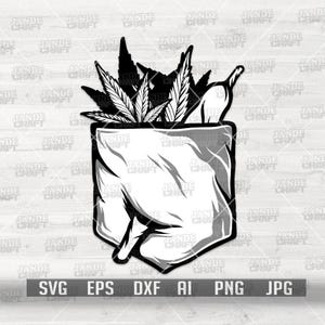 Svg de mauvaises herbes | Poche de mauvaises herbes svg | Joint de tabagisme svg | Svg émoussé à rouler | Col et chat svg | Svg rasta | 420 svg | Clipart Kush | Cannabis