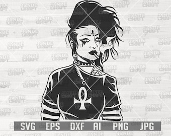 Gothic Girl svg | Goth svg | Punk svg | Punk Girl svg | Rock Chic svg | Punk Clipart | Gothic png | Goth Girl Clipart | Punk Rock Girl svg