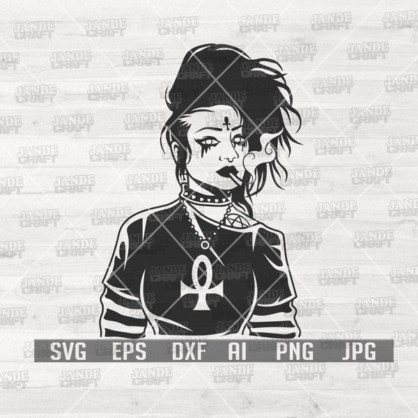 Gothic Girl svg | Goth svg | Punk svg | Punk Girl svg | Rock Chic svg | Punk Clipart | Gothic png | Goth Girl Clipart | Punk Rock Girl svg